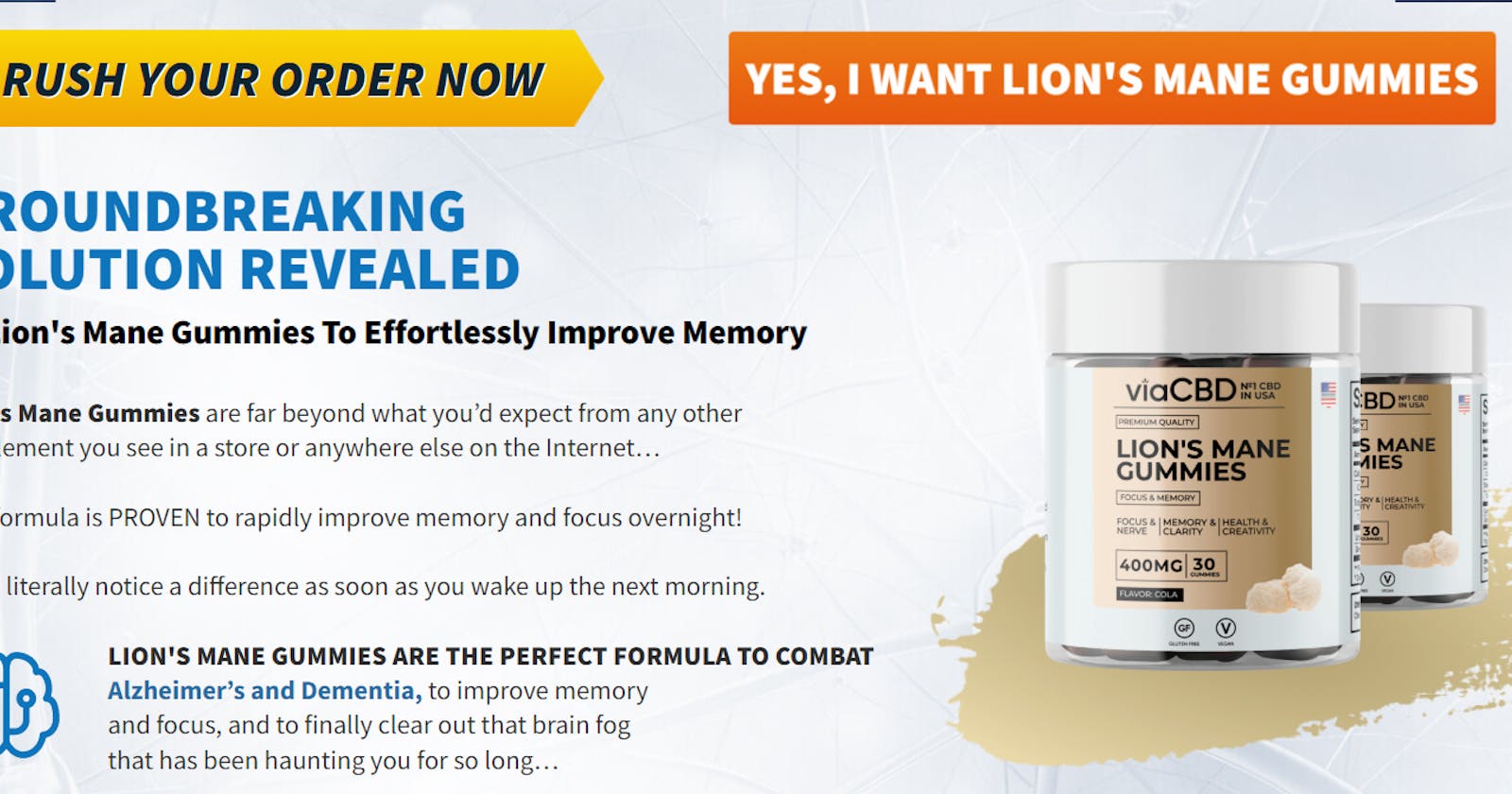 ViaCBD Lion's Mane Gummies - Supports Nerves Health or Formula?