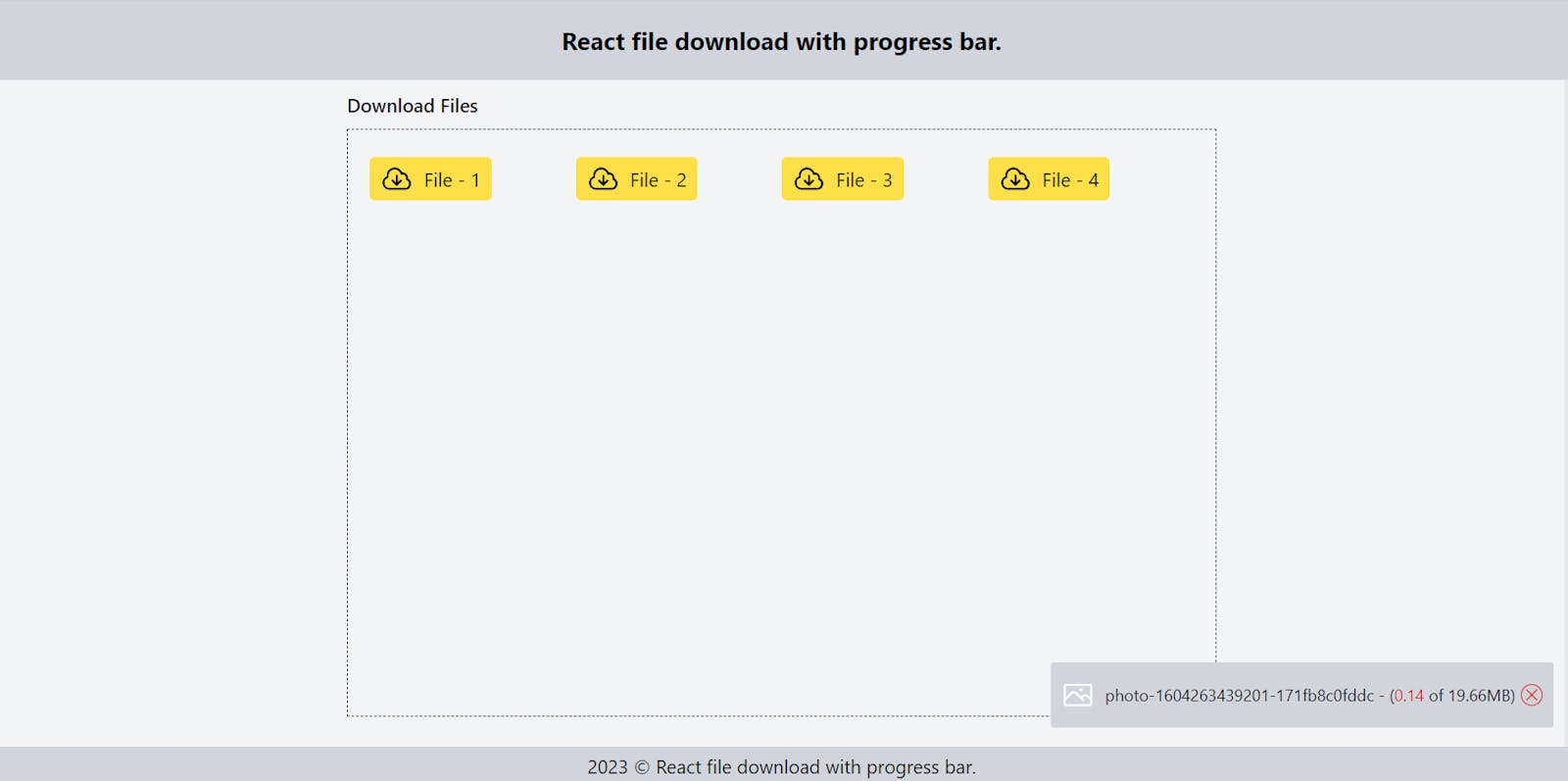 React file download with progress bar