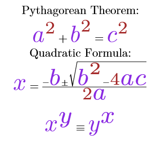 Math formula written with MathML