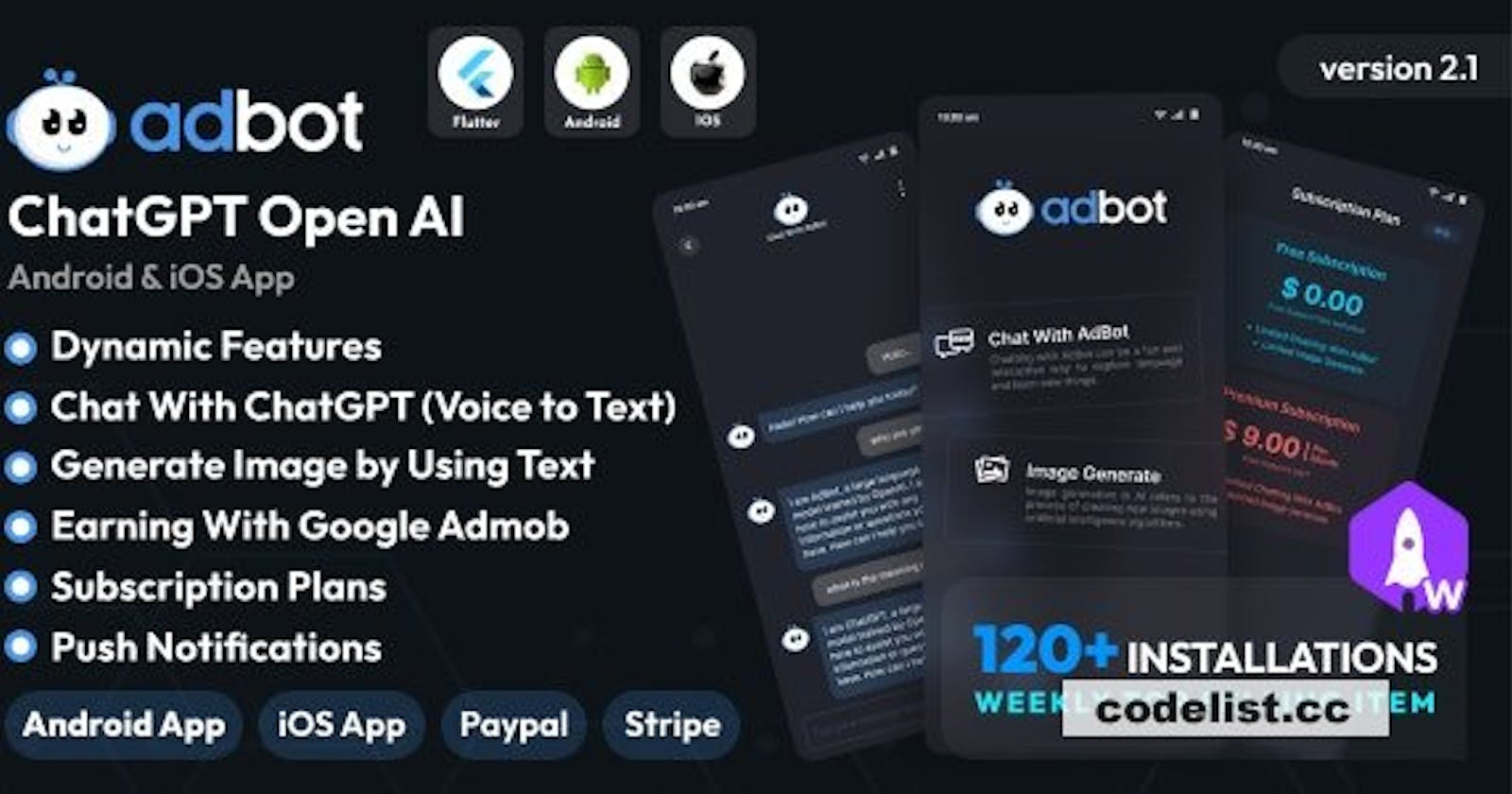 AdBot v1.0 - ChatGPT Open AI Android and iOS App