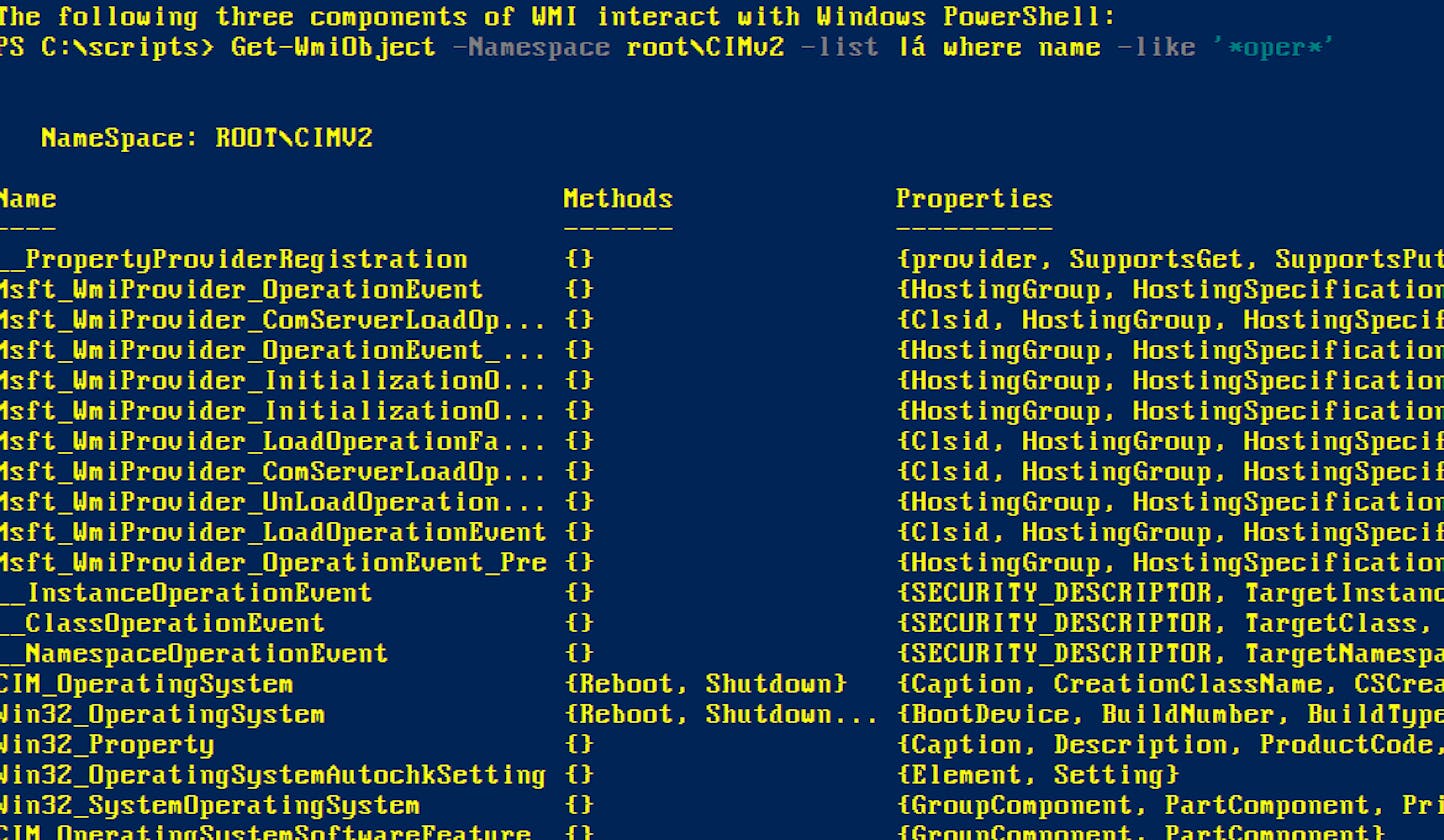 Basic ways to get WMI information using only Powershell