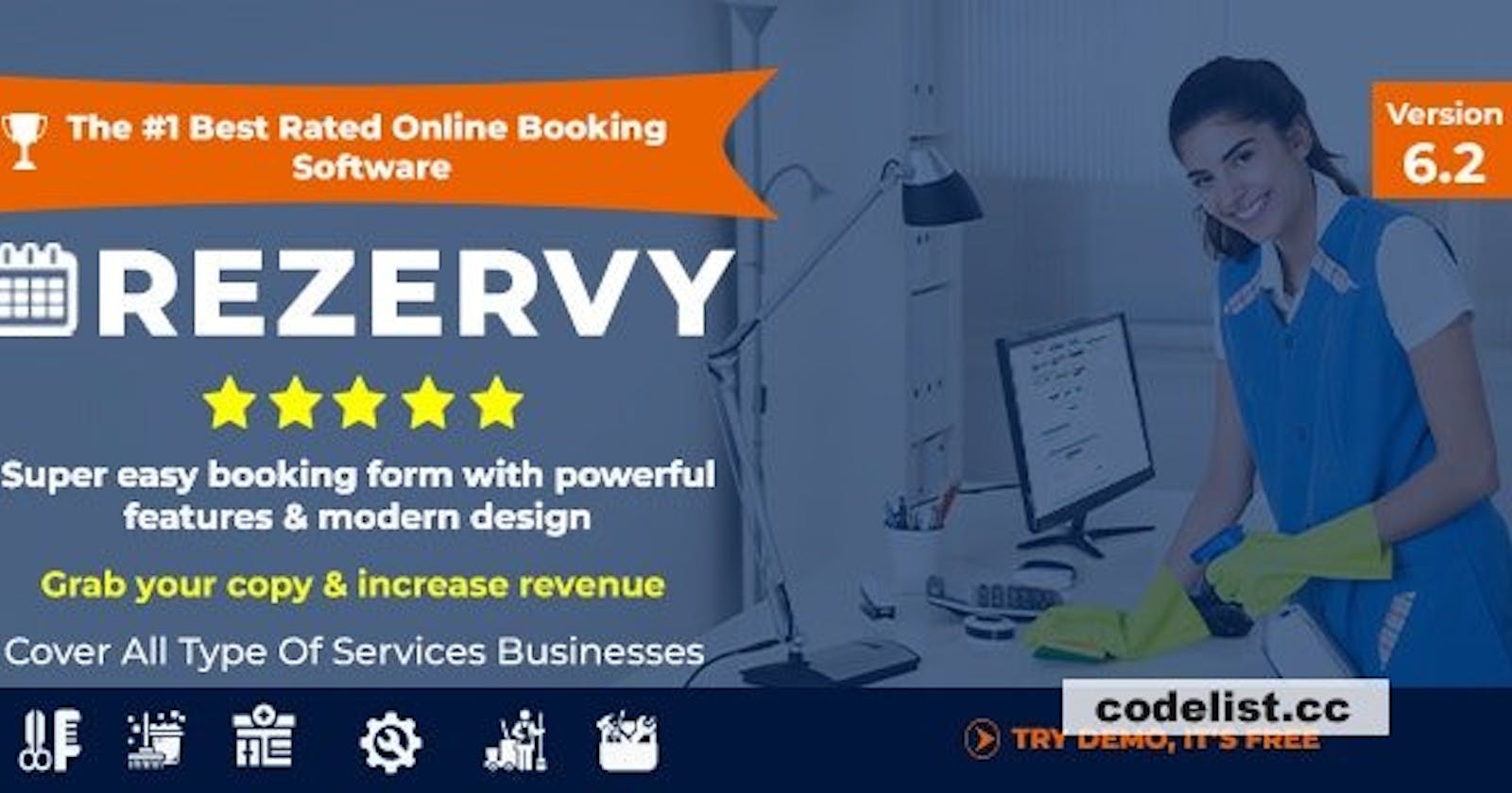 Rezervy v6.2 - Online bookings system for cleaning, maids, plumber, maintenance, repair, salon services