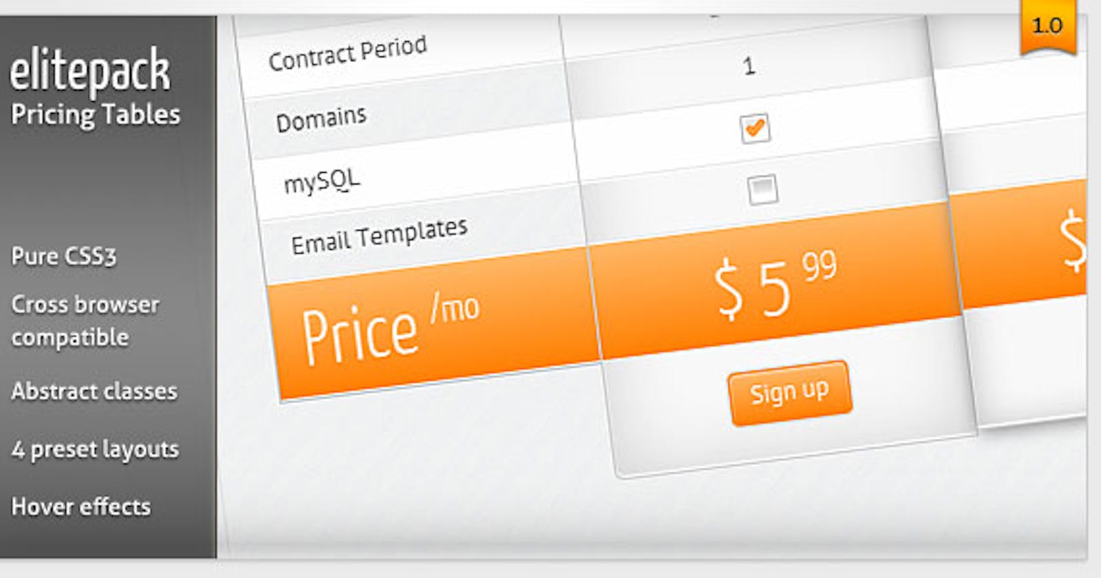Elitepack Classic CSS3 Pricing Tables &amp; Boxes