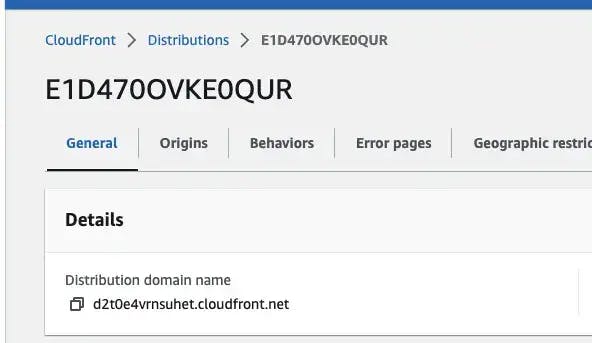 CloudFront distribution domain