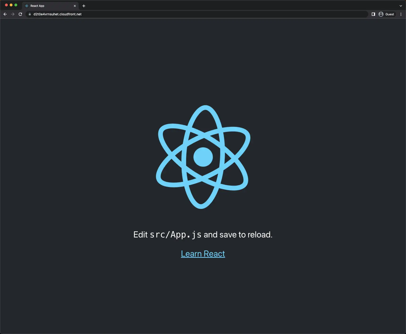 CloudFront React app example