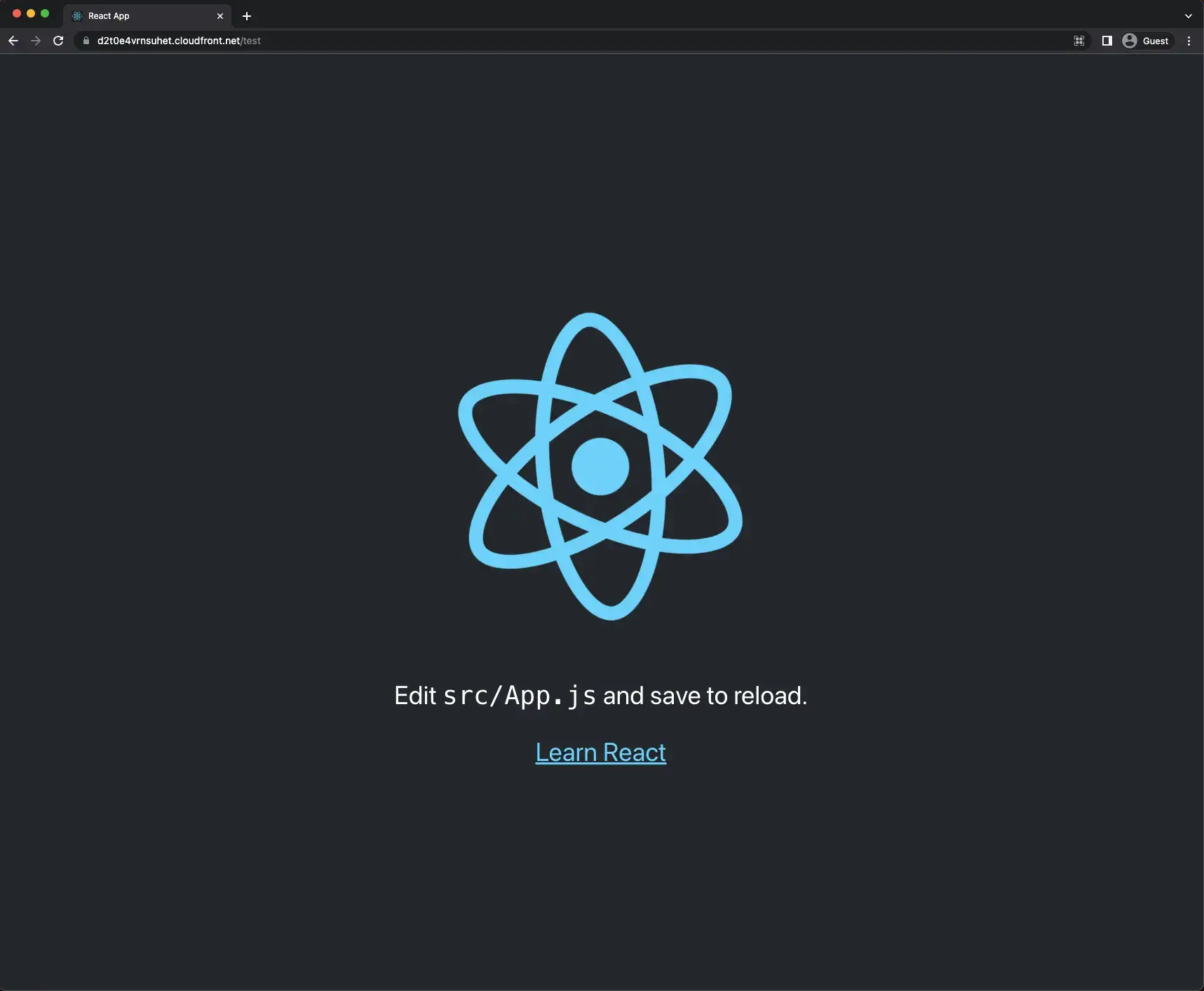 CloudFront React app successfully working