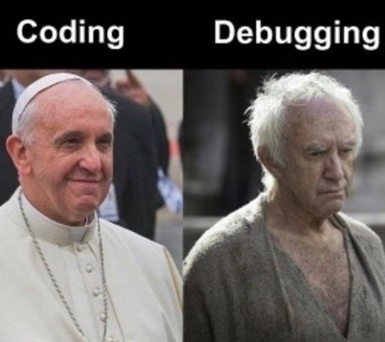 Image of the pope in pristine looking clothes on the left, image of disheveled looking Jonathan Pryce acting in Game of thrones television series on the right