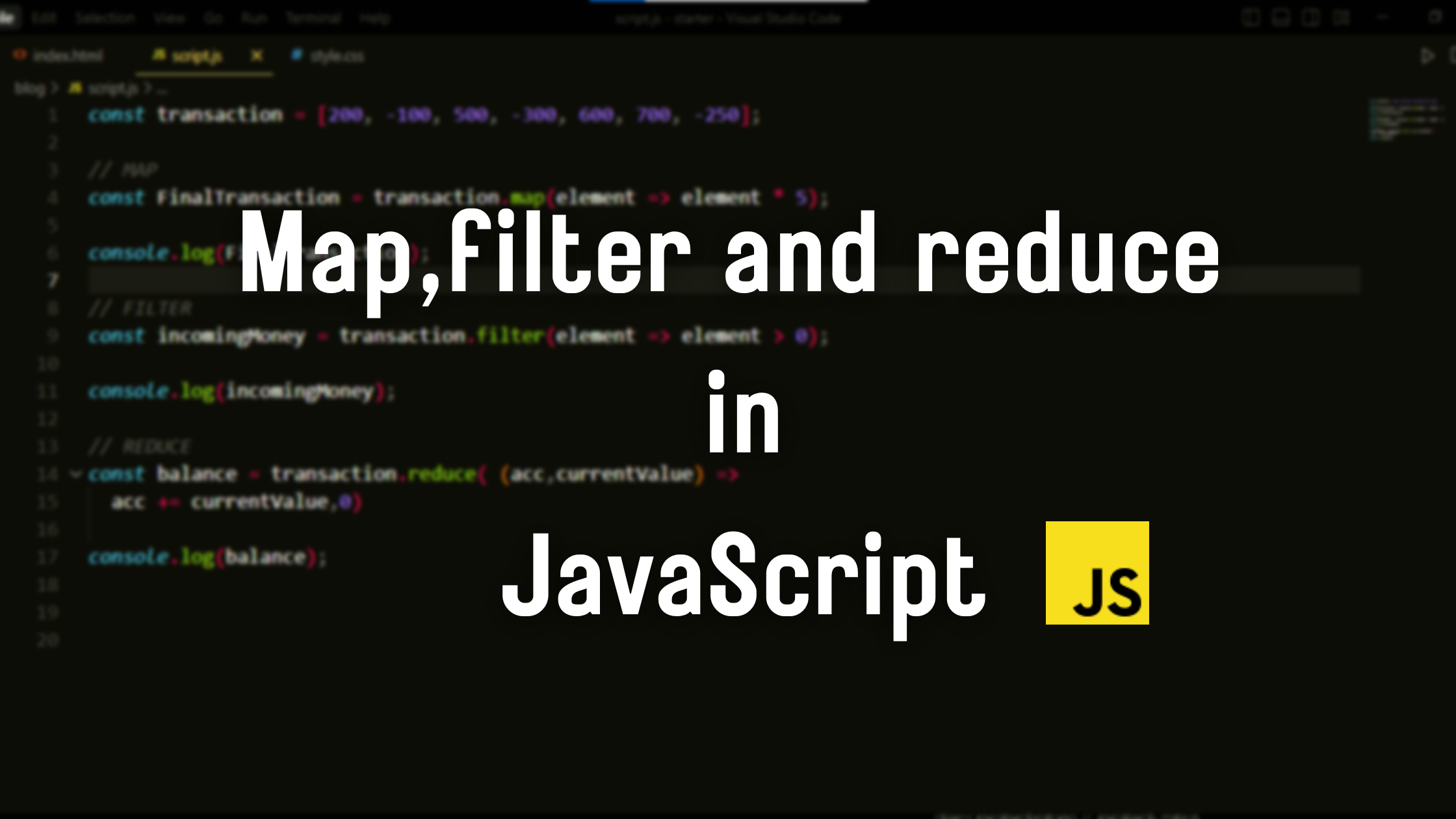 Map, Filter and Reduce array methods in JavaScript