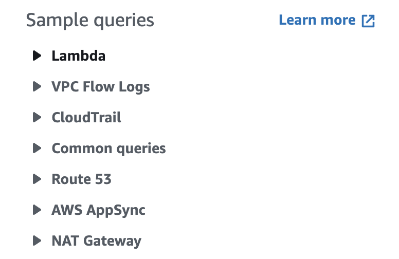 Sample queries in CloudWatch Insights