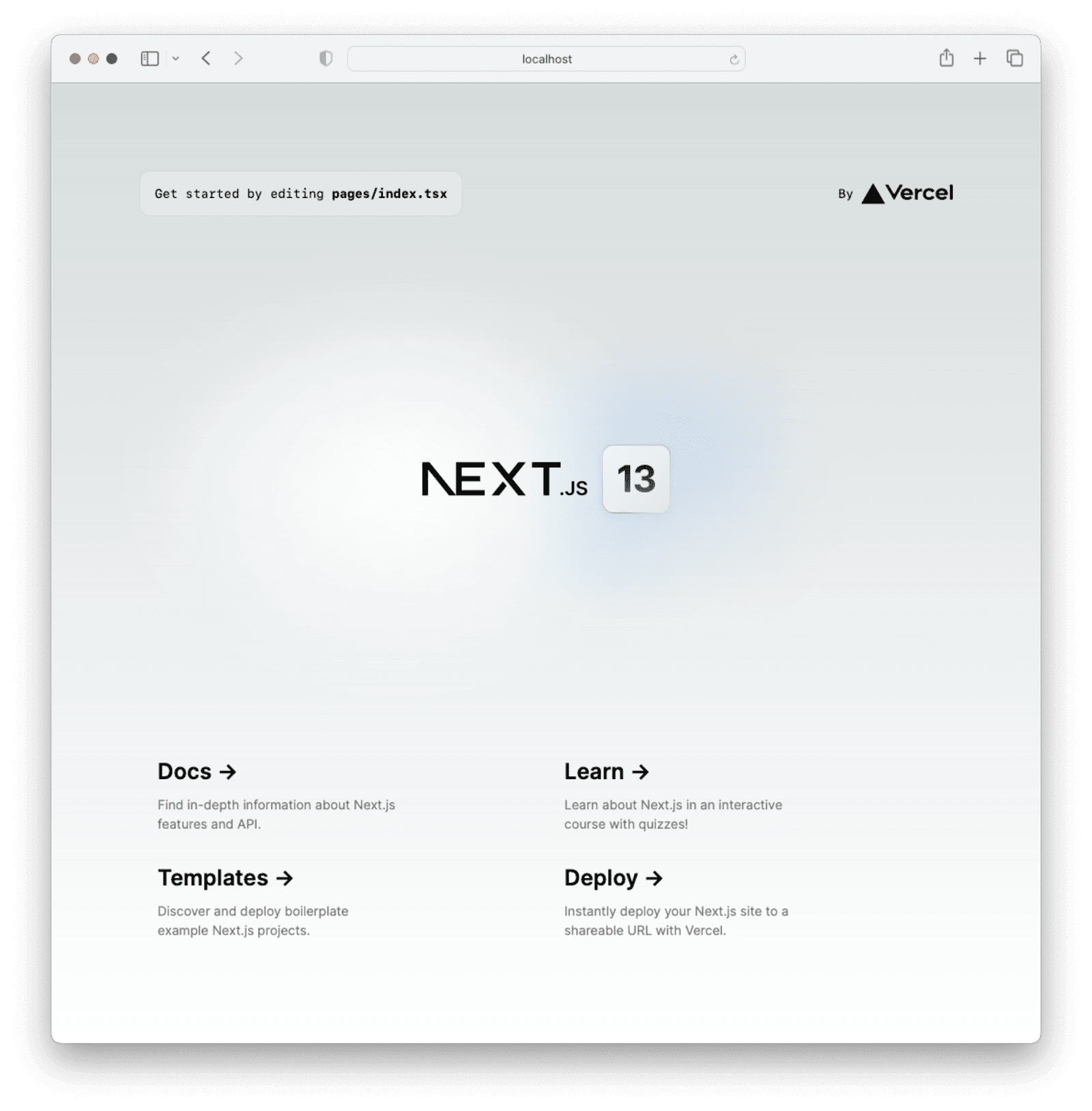 A simple Next.js application displayed in a browser