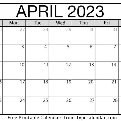 April Calendar 2023's photo