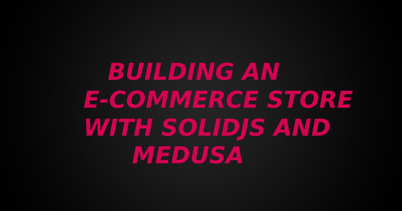 Building an E-commerce Store: A Step-by-Step Guide with Solidjs and Medusa