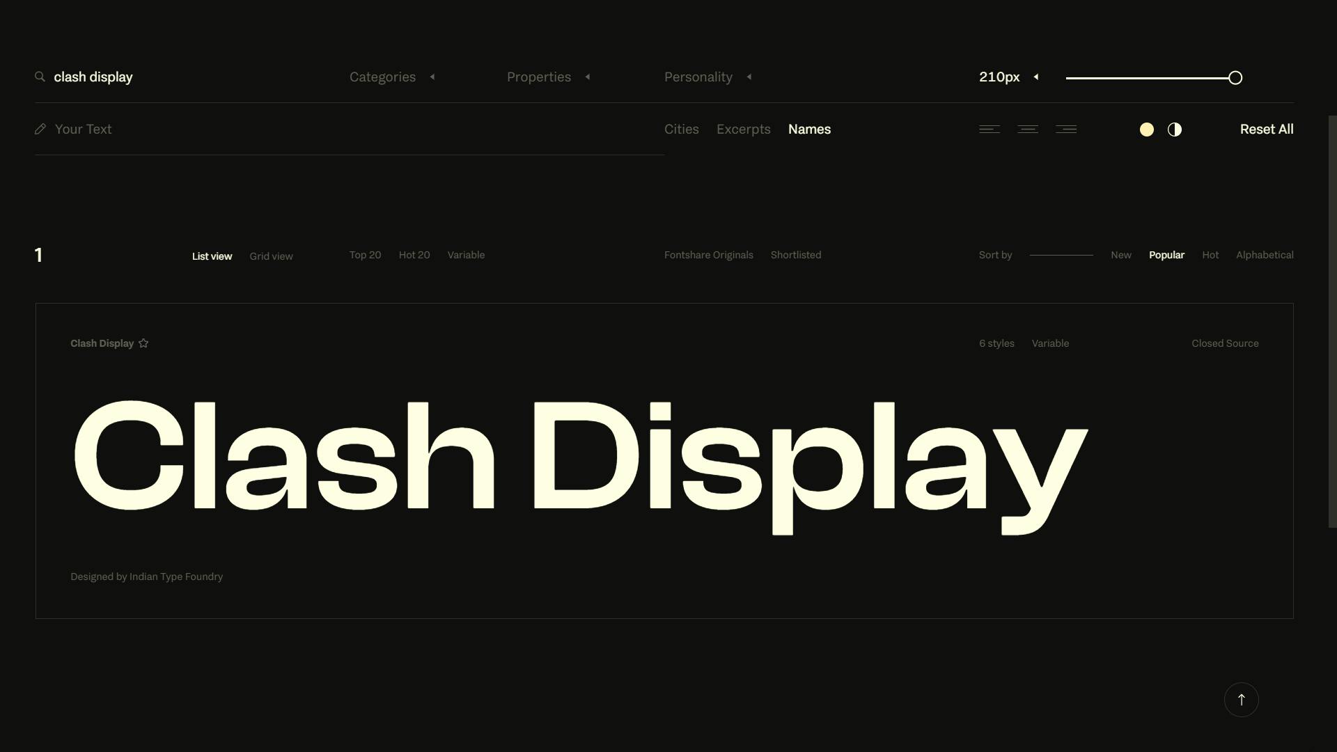 Clash Display font family