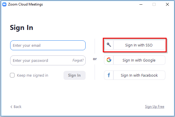 Zoom Sign-In page.