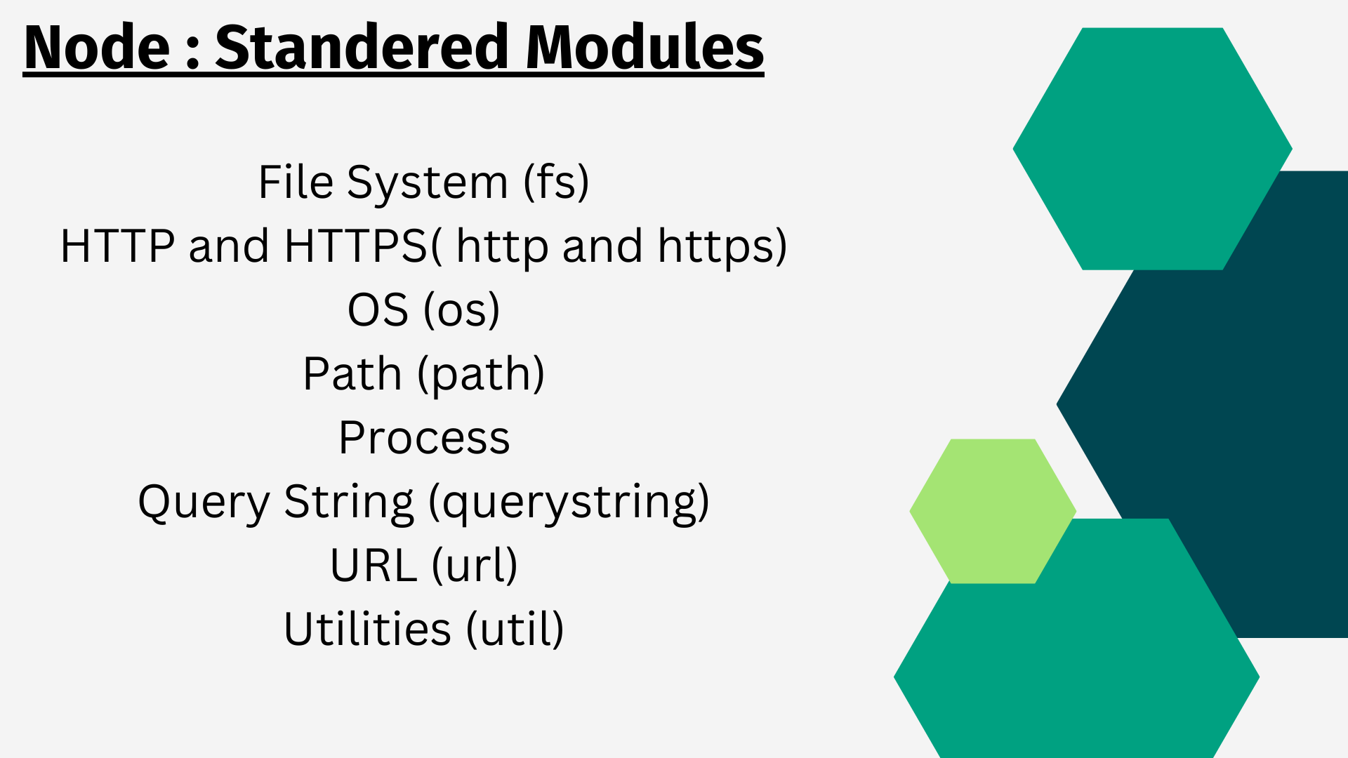 📍Standard Node Modules: