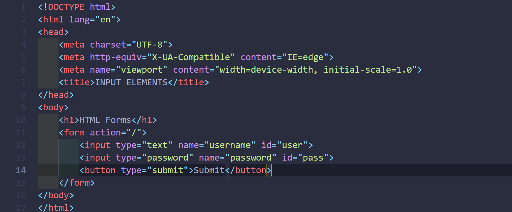 HTML Input Elements