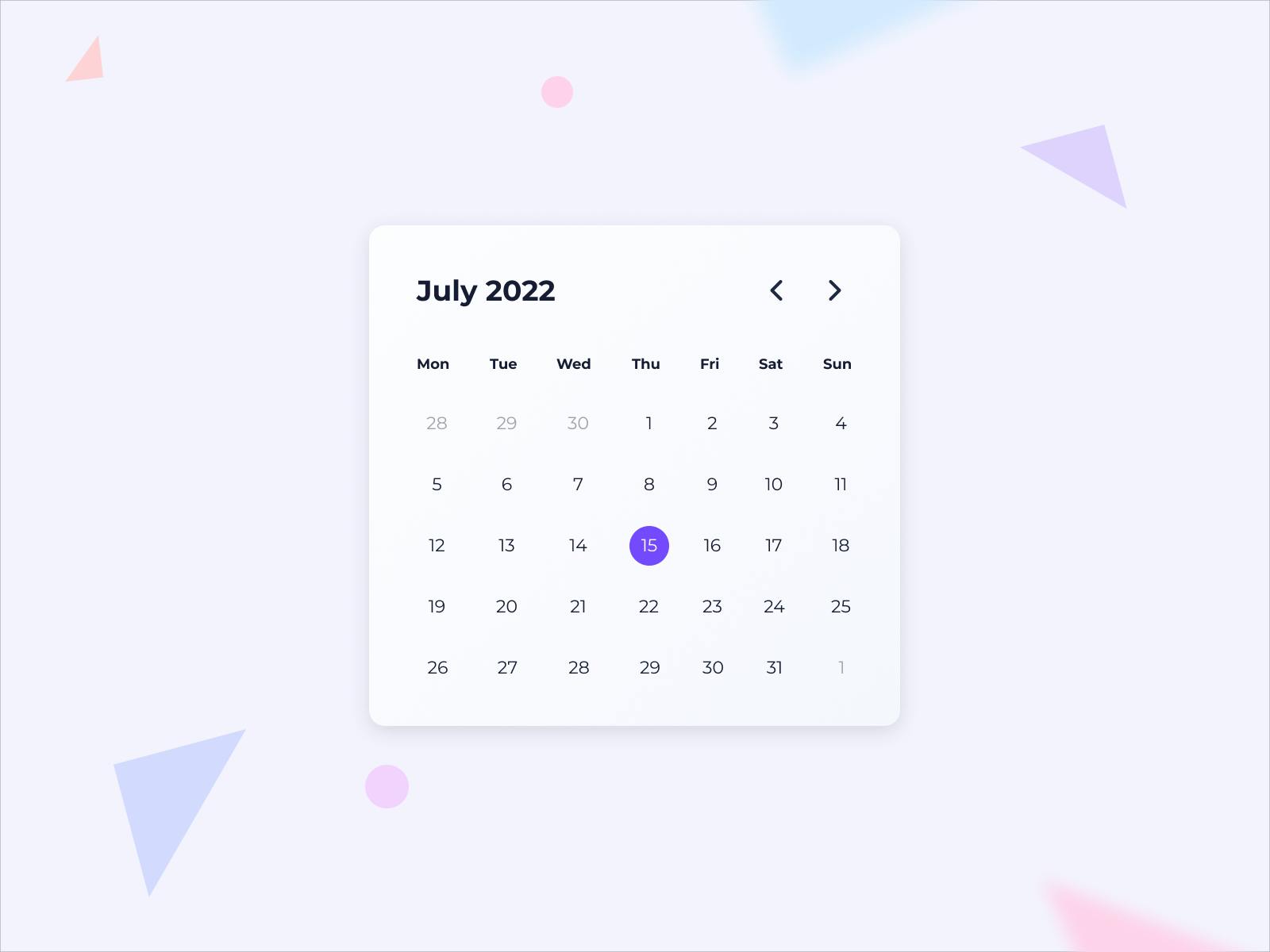 Calendar Viewer Component Frontend Project