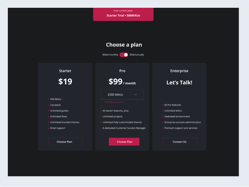 Pricing Card Page Frontend Project