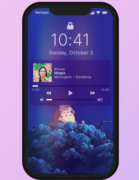 Screenshot of an iPhone lock-screen mockup, made with pure CSS.