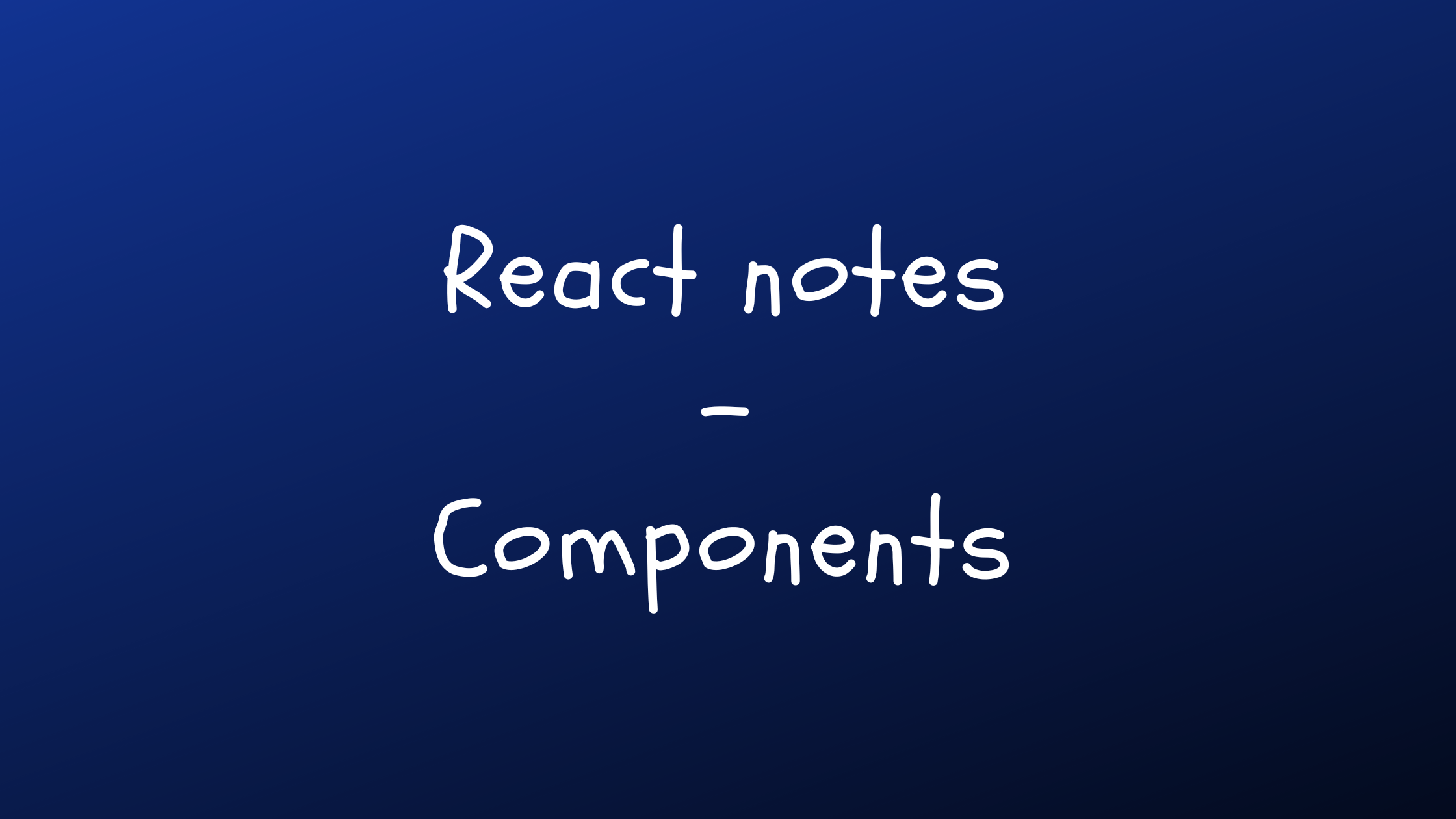 React notes - 03 Components