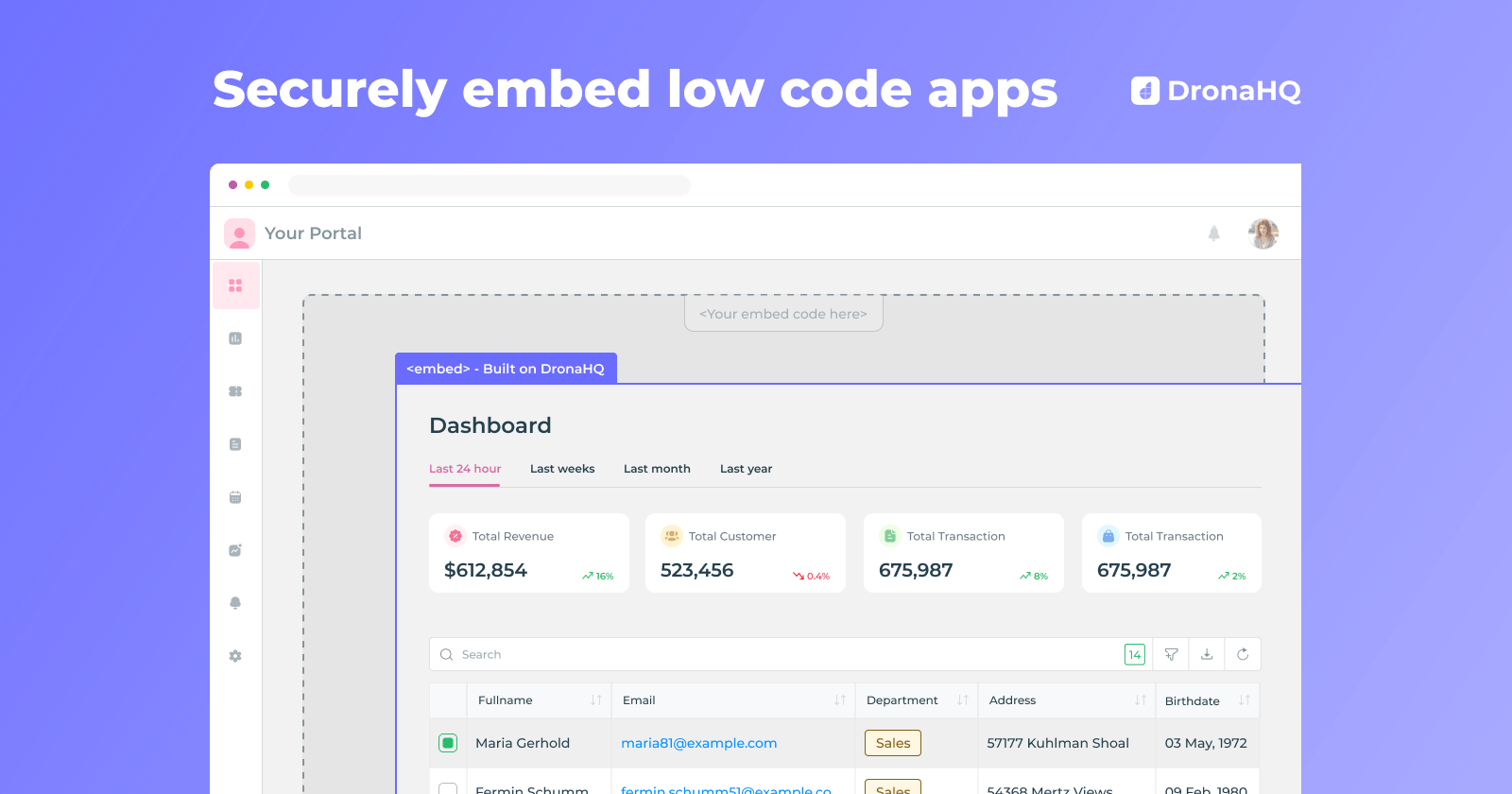Embed low-code apps into your own portals