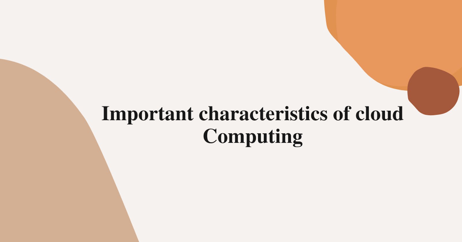 Important characteristics of cloud Computing