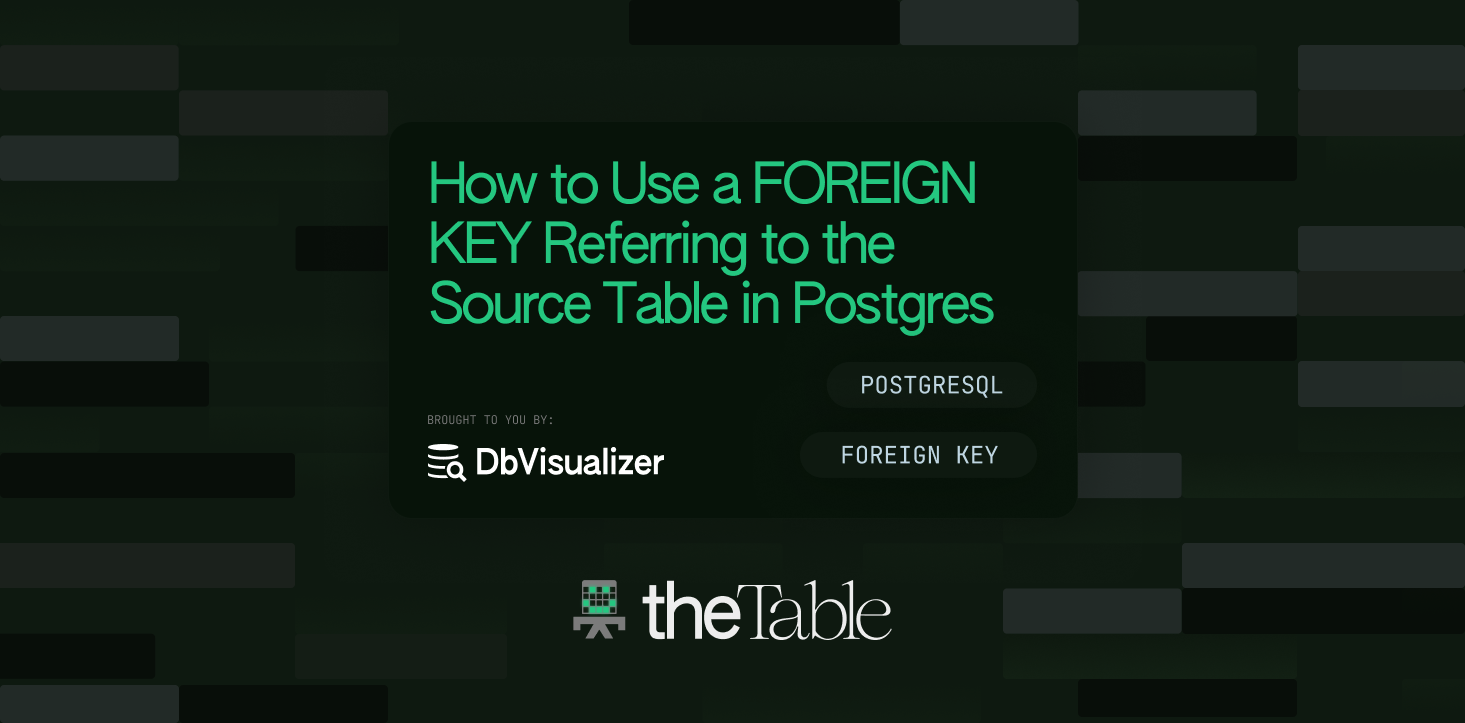 How to Use a FOREIGN KEY Referring to the Source Table in Postgres