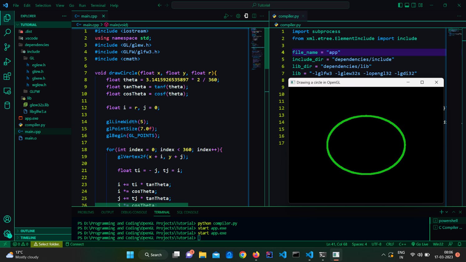 Drawing a circle in OpenGL