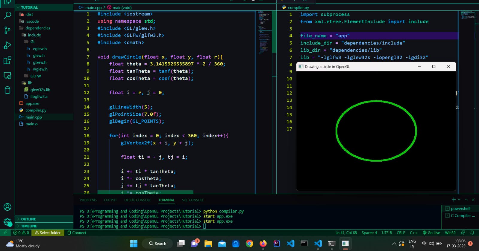 Drawing a circle in OpenGL