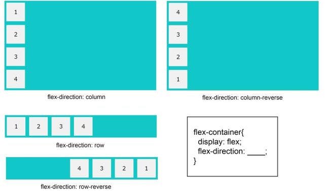 Flex direction property visualization-flex box
