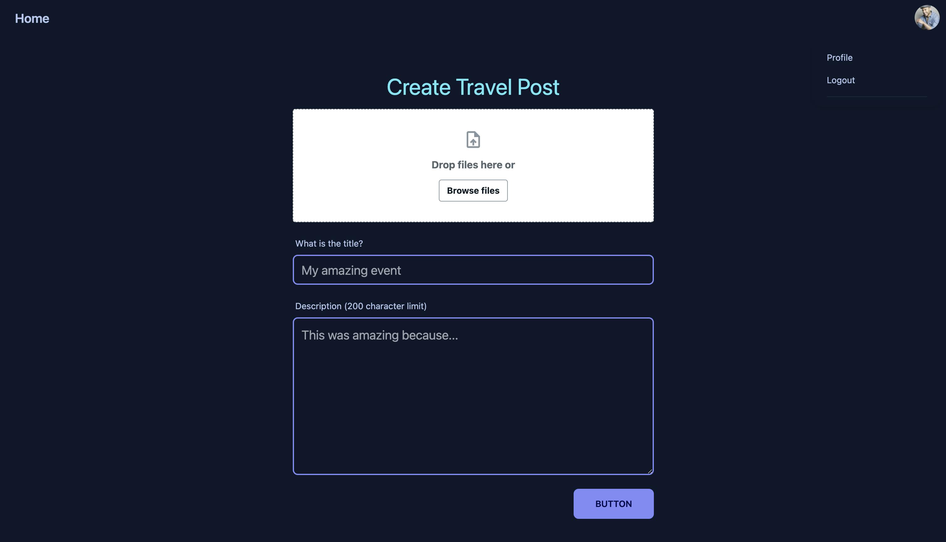protected page to create a trip item