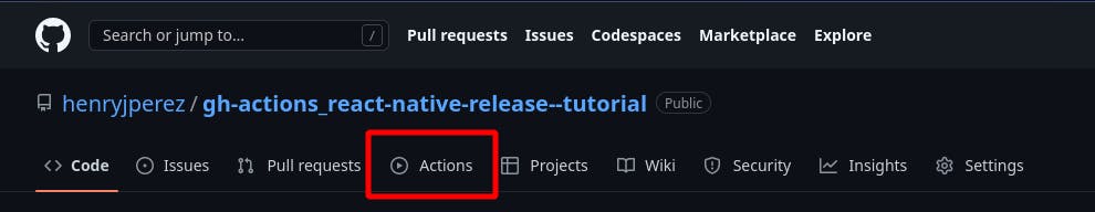 Actions Tab in GitHub