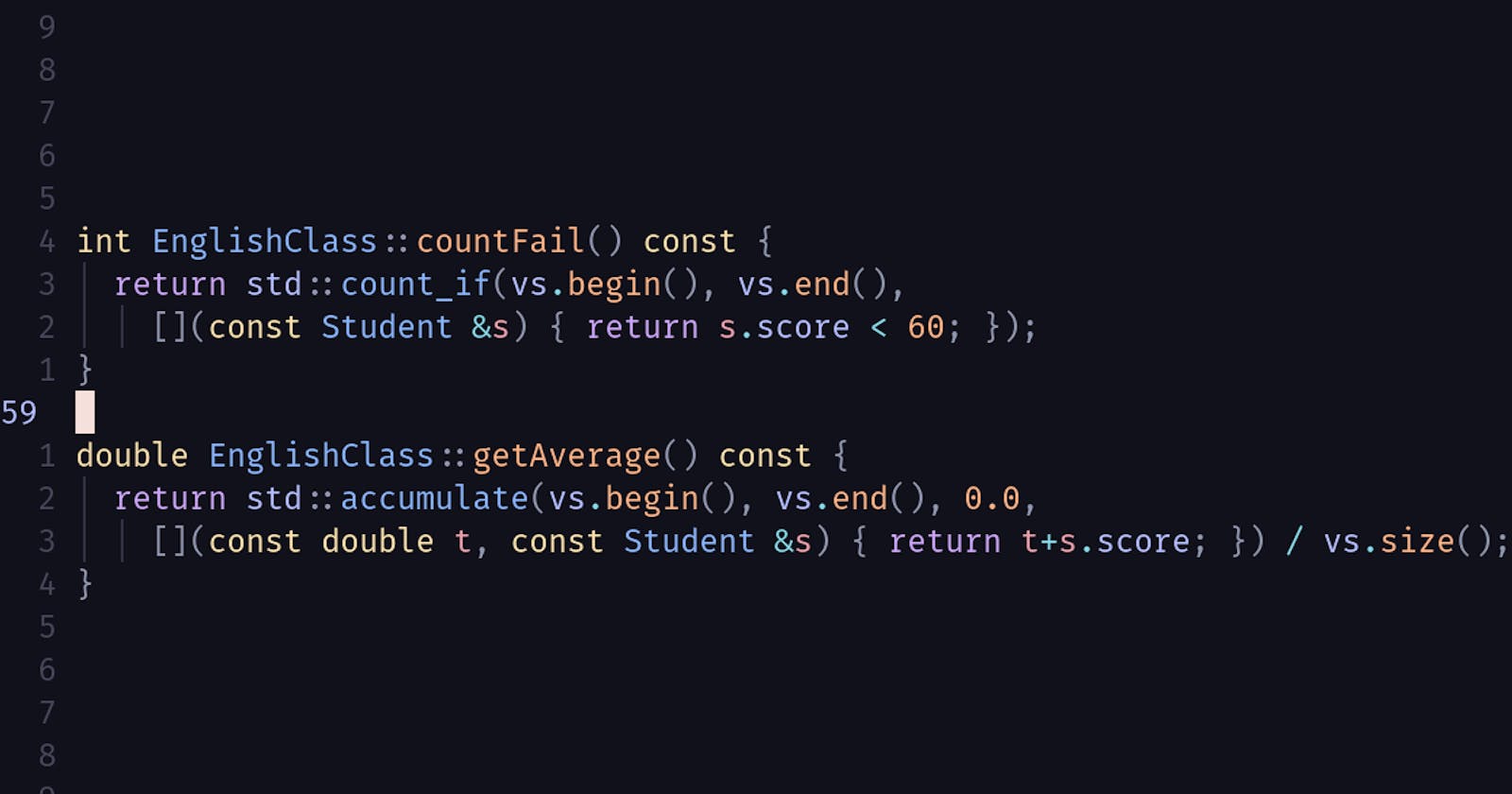 The beauty of C++ STL algorithm and lambda