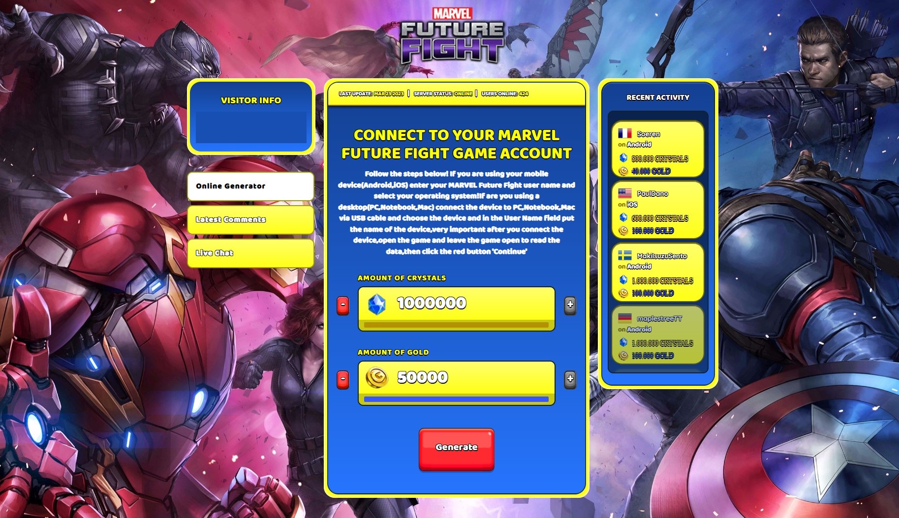 How To Get Marvel Future Fight Free Gold and Crystals CodesMarvel Future  Fight