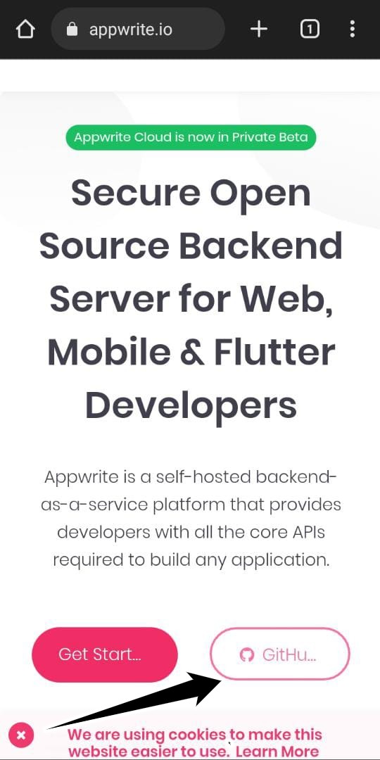 Appwrite home page