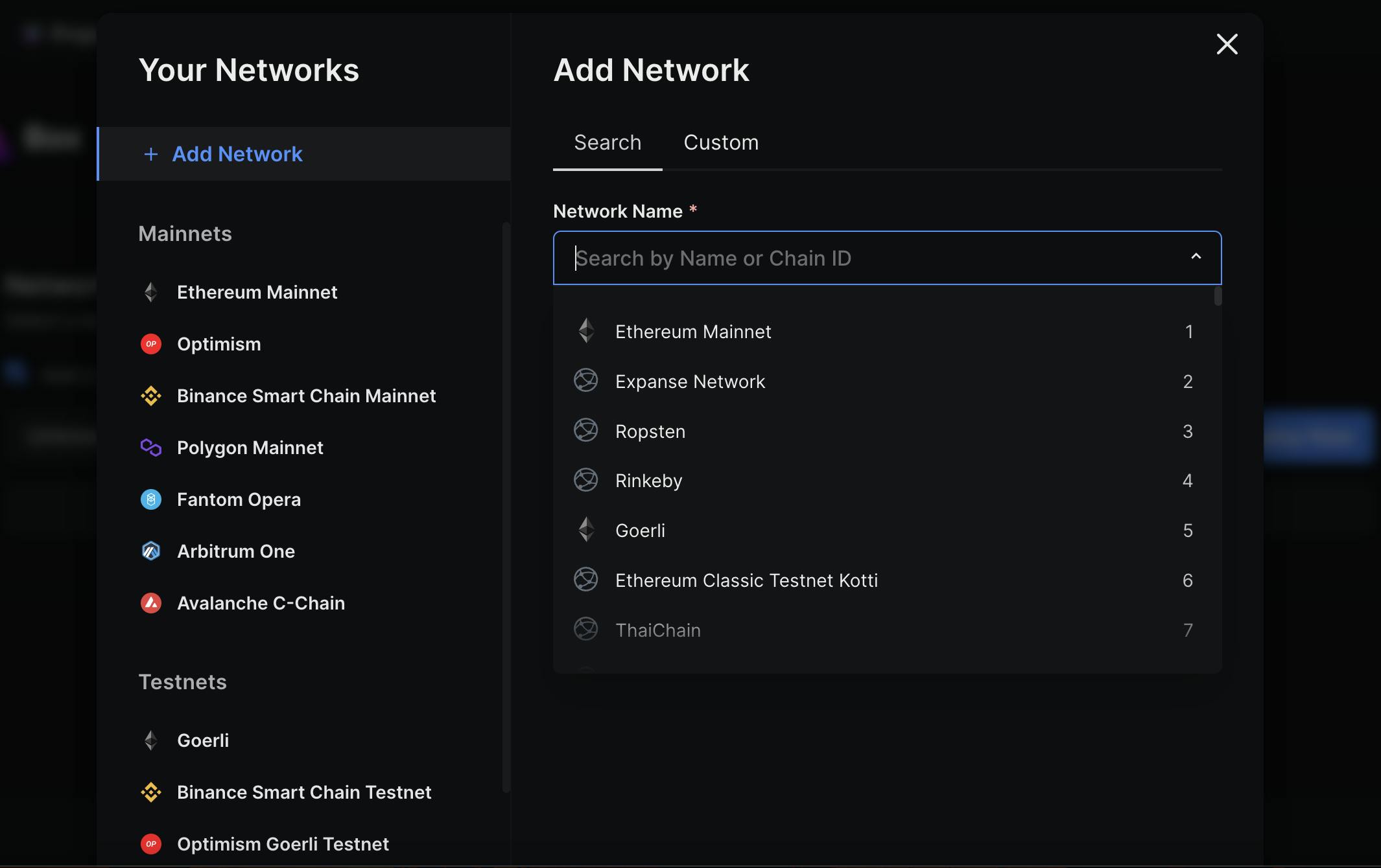 Configure Networks — thirdweb Dashboard