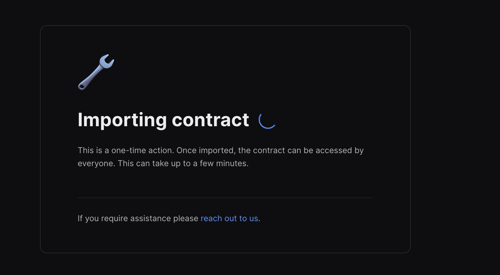 Importing contract — thirdweb Dashboard