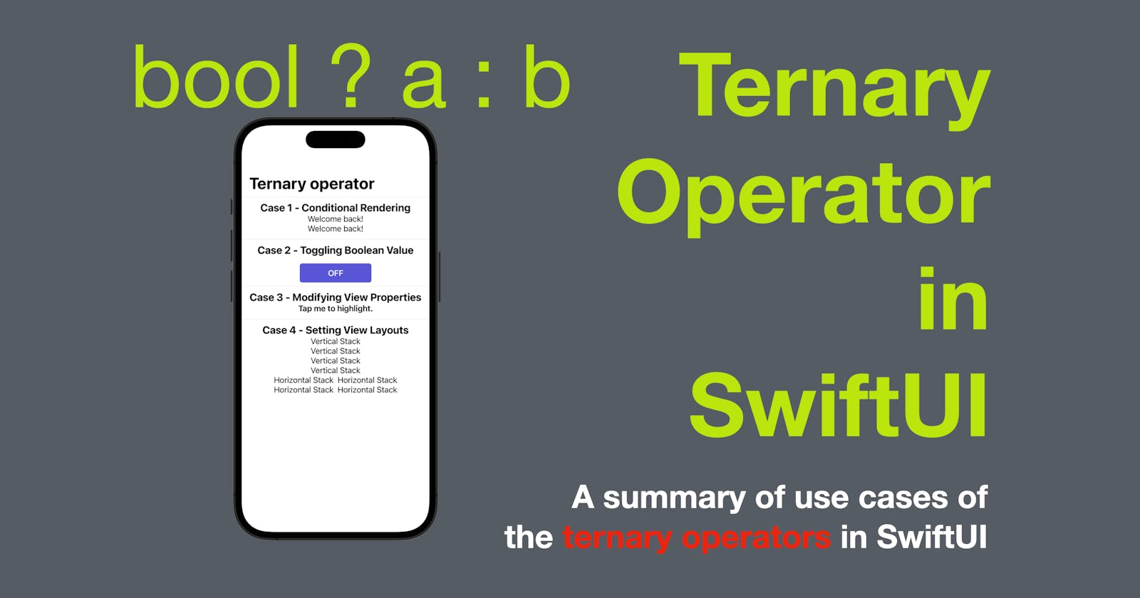 Ternary Operator in SwiftUI