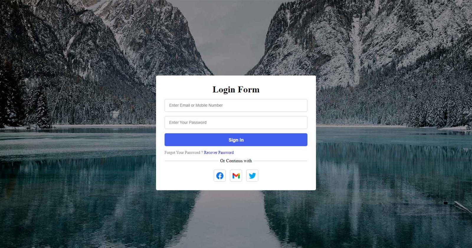 Animated Login Page Using Html & CSS + Source Code