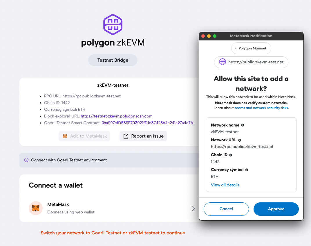 Add polygon zkEVM network to wallet