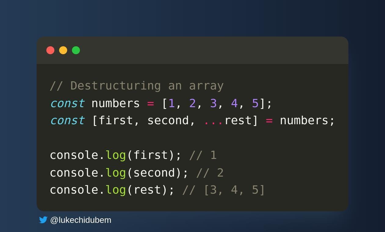 destructuring arrays in javascript assignment expert