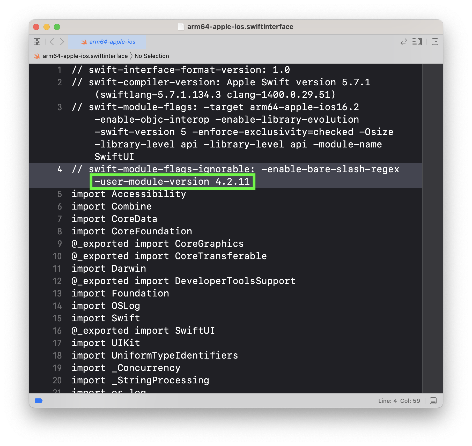 swiftinterface file for SwiftUI shipped in iOS SDK 16.2