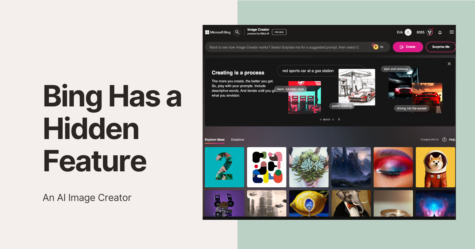 Bing Has a Hidden Feature: An AI Image Creator