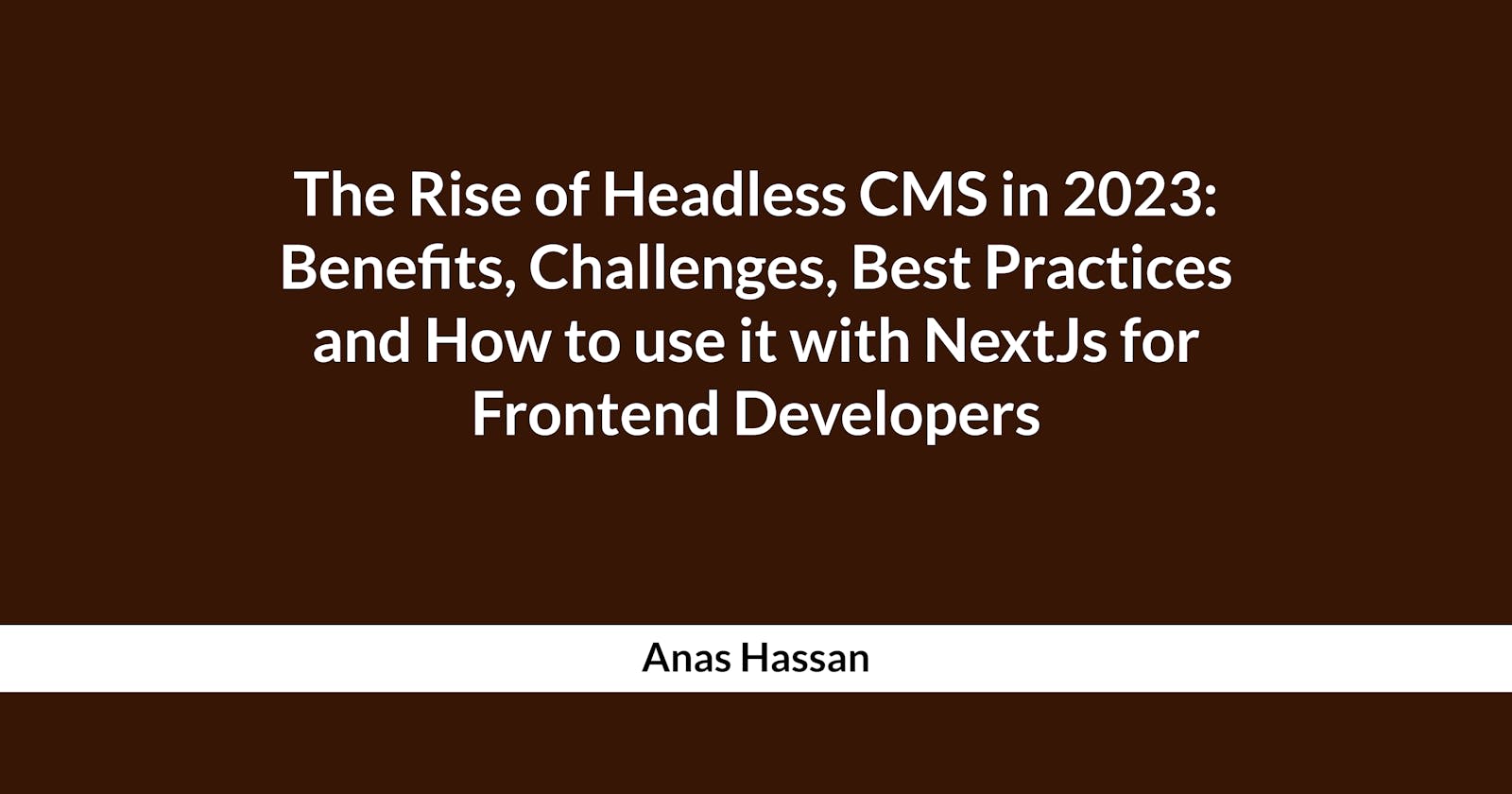 The Rise of Headless CMS in 2023: Benefits, Challenges, Best Practices and How to use it with NextJs for Frontend Developers