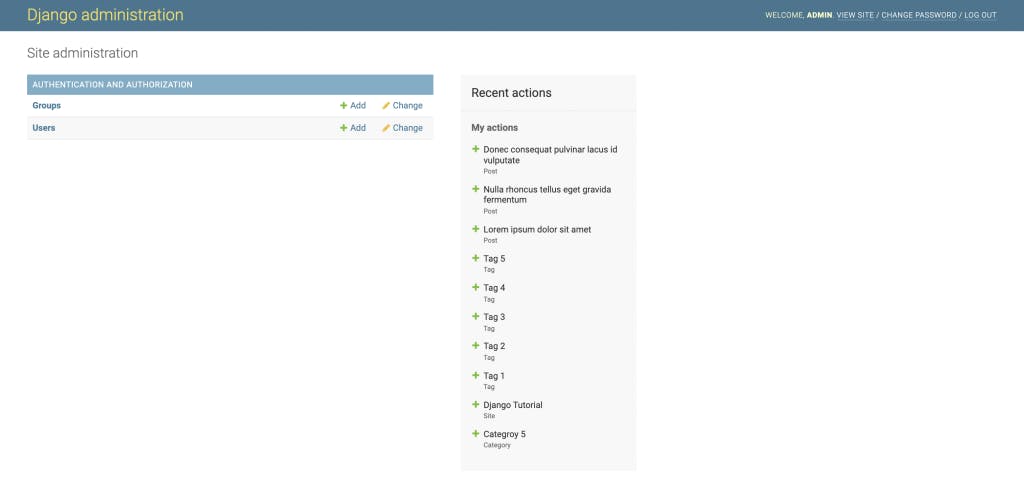 Django admin panel