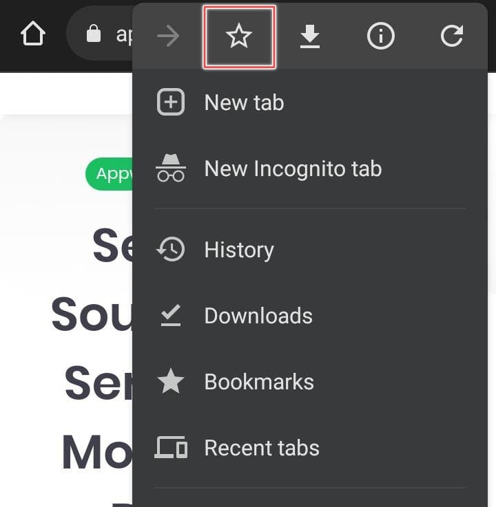 Google chrome bookmarks icon