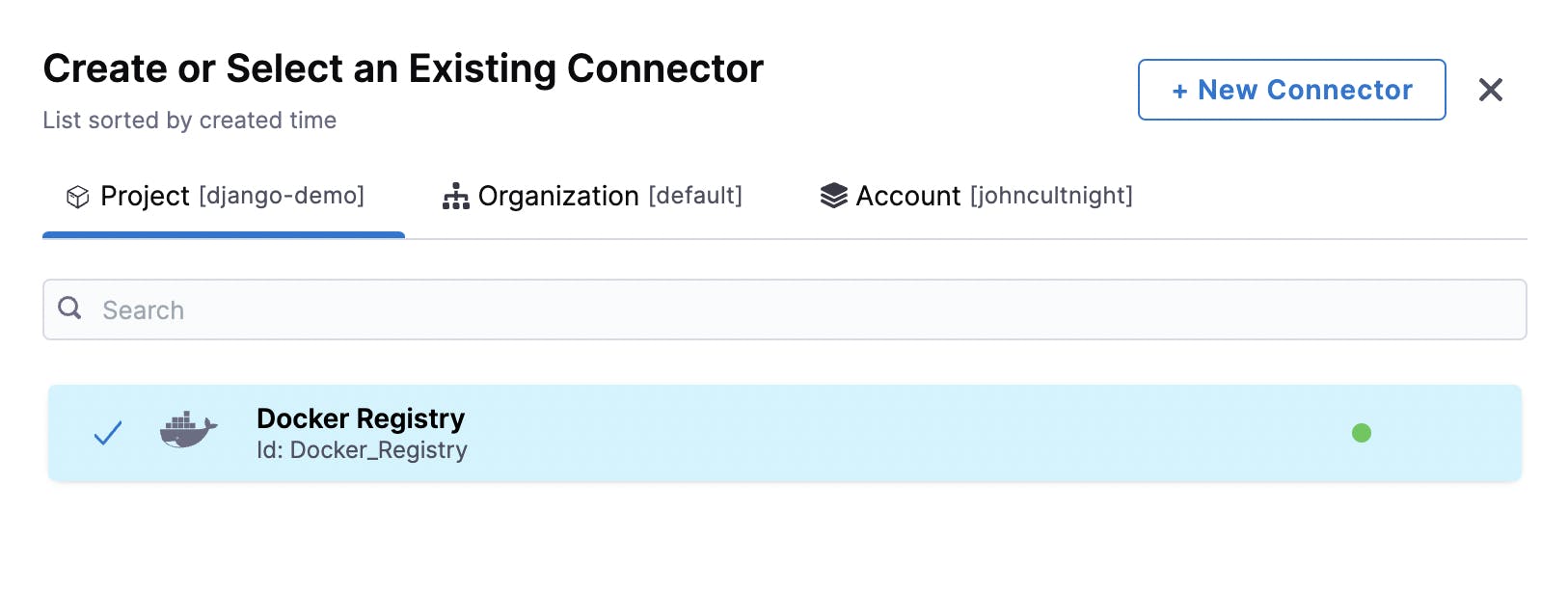 docker reg connector