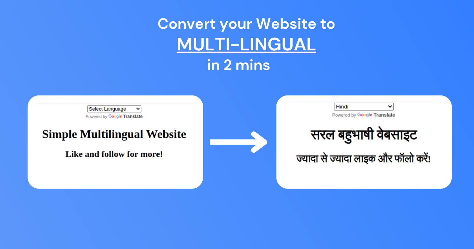 Making Multi-Lingual Website in 2 minutes