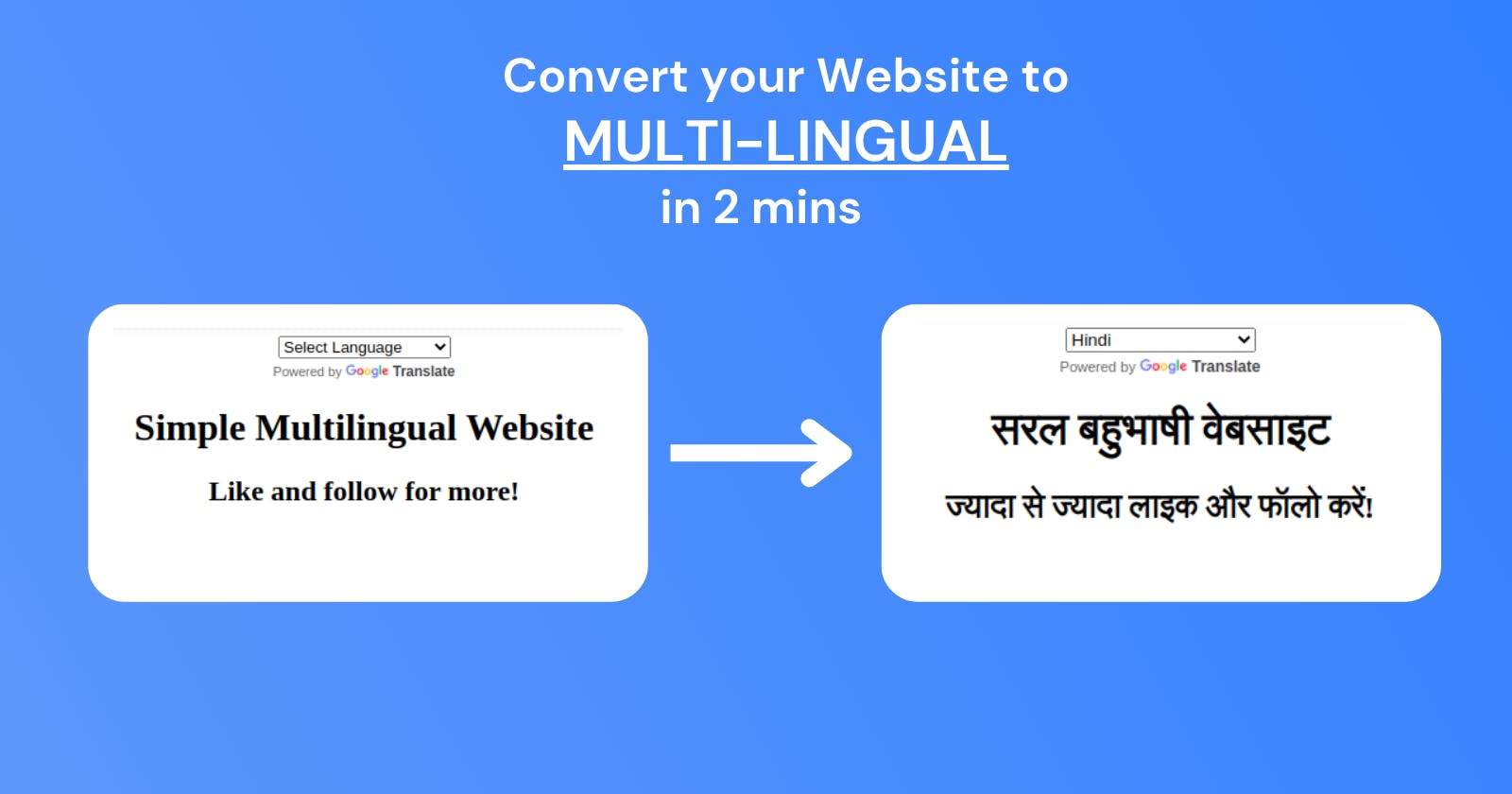Making Multi-Lingual Website in 2 minutes
