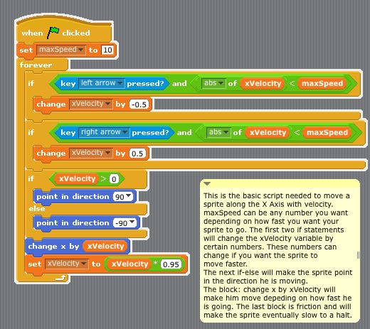 Screenshot of MIT Scratch visual programming language